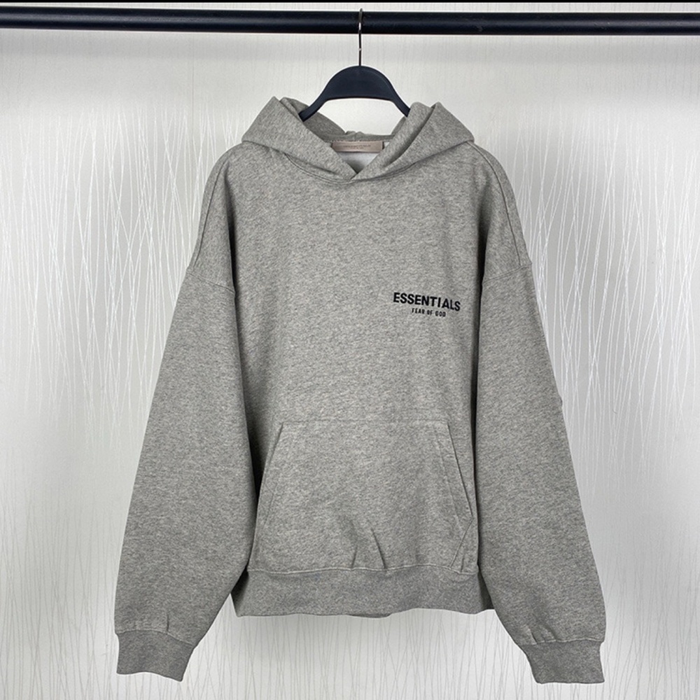 Essentials Heather Gray Men's Hoodie